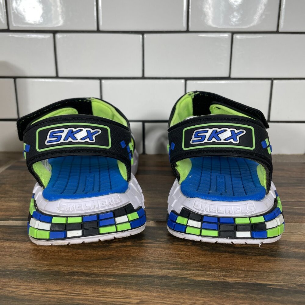 Skechers Mega Craft Little Boys Size 13 Shoes Black Blue Lime Adventure Sandals - Picture 5 of 14